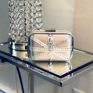 Aldo Silver Sequined Box Clutch
